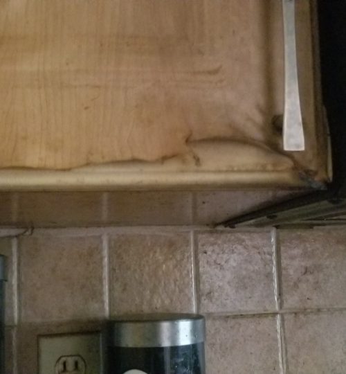 Fire damage to cabinets