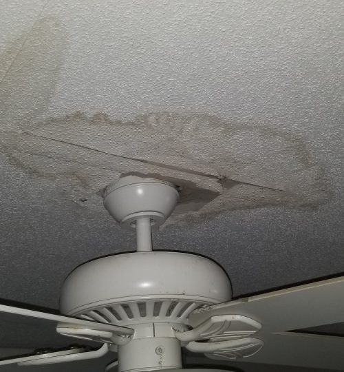 Ceiling damage due to rook leak