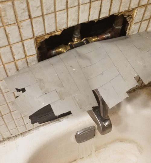 broken pipe in shower